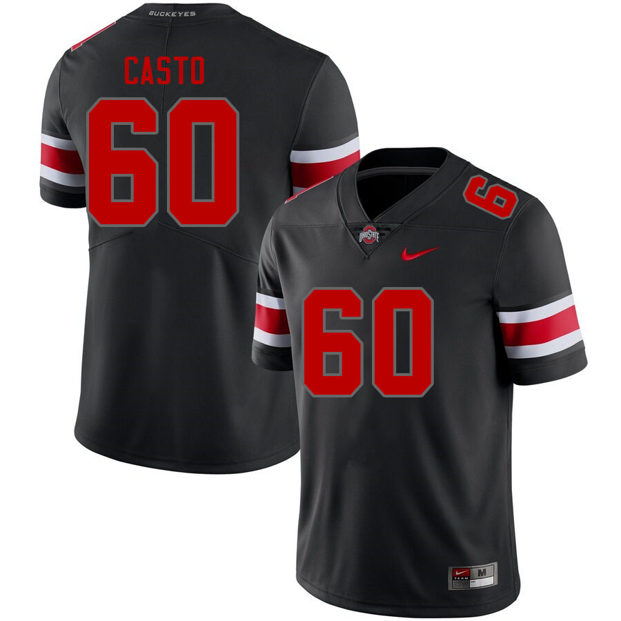 Men #60 Cade Casto Ohio State Buckeyes College Football Jerseys Stitched Sale-Blackout